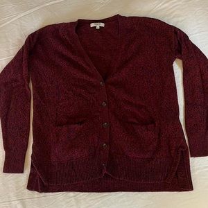 Madewell Red and Black Button Up Cardigan, Size Small